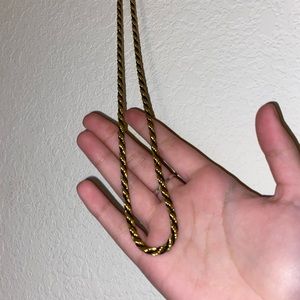 Gold and and black lace twisted necklace